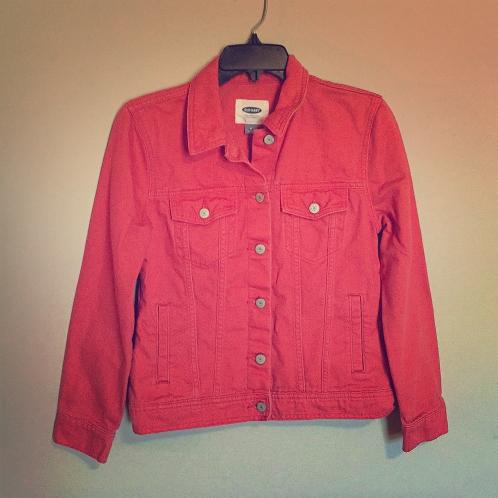 Old Navy Coral Denim Jacket Size M